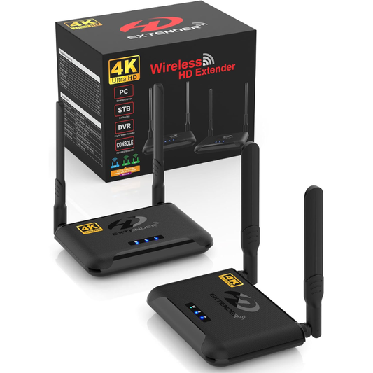 4K Wireless HDMI Transmitter and Receiver, 2160P 30HZ, 820FT, Dual 5GHZ WiFi, 9 Set-able Channels, 433Mbps, 1 Tx to 3 Rxs, IR Remote Extend, 4K HDMI Loop-Out, Anrewa 950