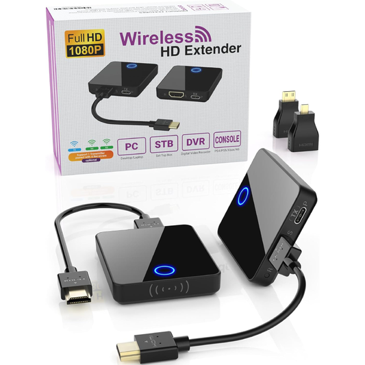 Wireless HDMI Transmitter and Receiver, Portable, 1080P 60HZ, 98FT, 2.4/5GHZ Dual Band WiFi, 80Mbps, 1 Tx to 4 Rxs, Anrewa 810