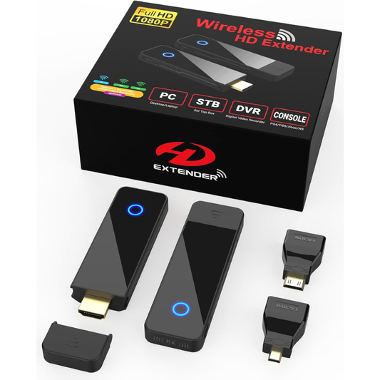 Wireless HDMI Transmitter and Receiver, Portable, 1080P 60HZ, 98FT, 2.4/5GHZ Dual Band WiFi, 80Mbps, 1 Tx to 4 Rxs, Anrewa 820